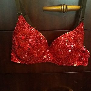 Red Sequin Bra